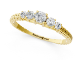 Yellow gold Five-Stone Round Cut Diamond Prong Set Eternity Band_5