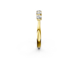 Yellow gold Five-Stone Round Cut Diamond Prong-Set Half Eternity Band_6