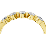 Yellow gold Five-Stone Round Cut Diamond Prong-Set Half Eternity Band_8
