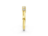 Yellow gold Five-Stone Round Diamond Bezel Set White Gold Band_6