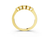Yellow gold Five-Stone Round Diamond Bezel Set White Gold Band_7