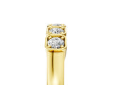 Yellow gold Five-Stone Round Diamond Bezel Set White Gold Band_9