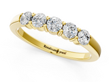Yellow gold Five-Stone Round Diamond Channel Set Band with Shared Prong Setting_5