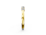 Yellow gold Five-Stone Round Diamond Channel Set Band with Shared Prong Setting_6