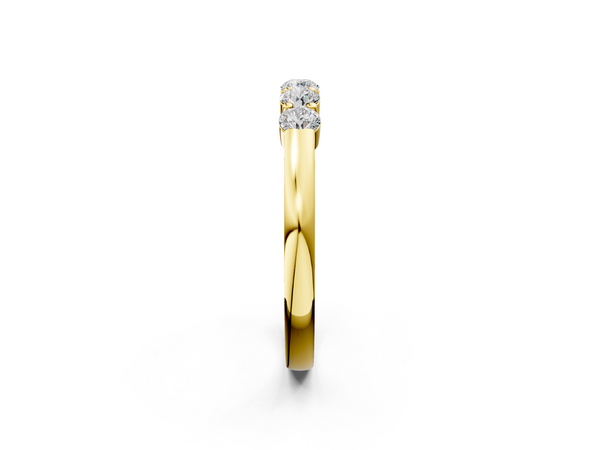 Yellow gold Five-Stone Round Diamond Channel Set Band with Shared Prong Setting