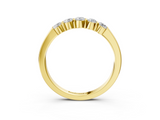 Yellow gold Five-Stone Round Diamond Channel Set Band with Shared Prong Setting_7