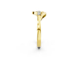 Yellow gold Five-Stone Round Diamond Crossover Band with Prong Setting_23