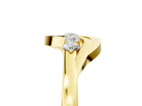 Yellow gold Five-Stone Round Diamond Crossover Band with Prong Setting_26