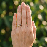 Yellow gold Five-Stone Round Diamond Crossover Band with Prong Setting_33