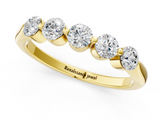 Yellow gold Five-Stone Round Diamond Half-Eternity Band with Prong Setting_5