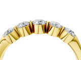 Yellow gold Five-Stone Round Diamond Half-Eternity Band with Prong Setting_8