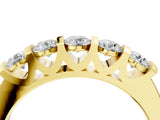 Yellow gold Five-Stone Round Diamond Half-Eternity Bar-Set Ring_8
