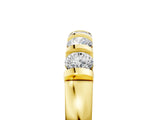 Yellow gold Five-Stone Round Diamond Half-Eternity Bar-Set Ring_9