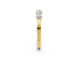 Yellow gold Five-Stone Round Diamond Prong-Set Band_39