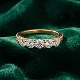 Yellow gold Five-Stone Round Diamond Prong-Set Band_52