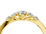 Yellow gold Five-Stone Round Diamond Prong Set Half Eternity Band_23