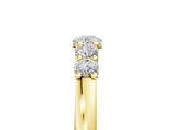 Yellow gold Five-Stone Round Diamond Prong Set Half Eternity Band_24