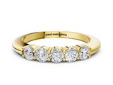 Yellow gold Five-Stone Round Diamond Prong Set Half-Eternity Band_24