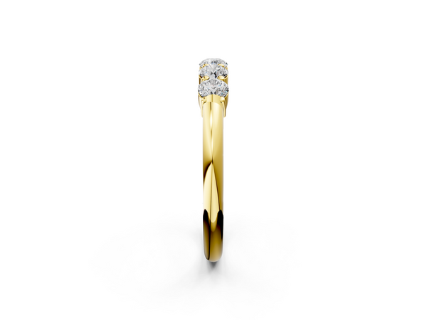 Yellow gold Five-Stone Round Diamond Prong Set Half-Eternity Band
