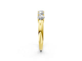 Yellow gold Five-Stone Round Diamond Prong Set White Gold Band_4