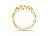 Yellow gold Five-Stone Round Diamond Prong Set White Gold Band_5