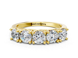 Yellow gold Five-Stone Round Diamond Prong-Set White Gold Band_85