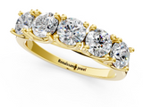 Yellow gold Five-Stone Round Diamond Prong-Set White Gold Band_86
