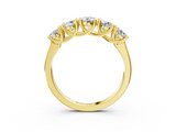 Yellow gold Five-Stone Round Diamond Prong-Set White Gold Band_88