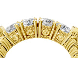 Yellow gold Five-Stone Round Diamond Shared Prong Milgrain Band_8