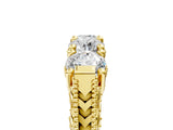 Yellow gold Five-Stone Round Diamond Shared Prong Milgrain Band_9