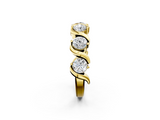 Yellow gold Five-Stone Round Diamond Wave Band with Shared Prong Setting_6