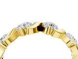 Yellow gold Five-Stone Round Diamond Wave Band with Shared Prong Setting_8