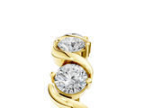 Yellow gold Five-Stone Round Diamond Wave Band with Shared Prong Setting_9
