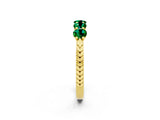 Yellow gold Five-Stone Round Emerald Prong-Set Band_20