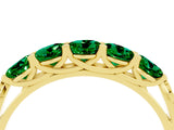 Yellow gold Five-Stone Round Emerald Prong-Set Band_22