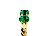 Yellow gold Five-Stone Round Emerald Prong-Set Band_23