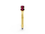 Yellow gold Five-Stone Round Garnet Prong-Set Band_20