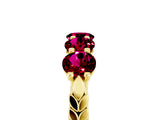 Yellow gold Five-Stone Round Garnet Prong-Set Band_23