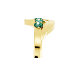 Yellow gold Five-Stone Round Green Sapphire Crossover Band with Prong Setting_23