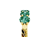 Yellow gold Five-Stone Round Green Sapphire Prong-Set Band_23