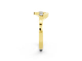 Yellow gold Five-Stone Round Moissanite Crossover Band with Prong Setting_20