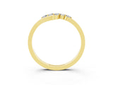 Yellow gold Five-Stone Round Moissanite Crossover Band with Prong Setting_21