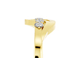 Yellow gold Five-Stone Round Moissanite Crossover Band with Prong Setting_23