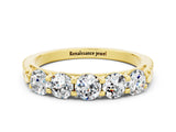Yellow gold Five-Stone Round Moissanite Prong-Set Band_18