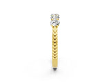 Yellow gold Five-Stone Round Moissanite Prong-Set Band_20
