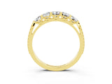 Yellow gold Five-Stone Round Moissanite Prong-Set Band_21