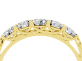 Yellow gold Five-Stone Round Moissanite Prong-Set Band_22
