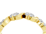 Yellow gold Five-Stone Round Moissanite Wave Band with Shared Prong Setting_10