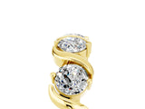 Yellow gold Five-Stone Round Moissanite Wave Band with Shared Prong Setting_11