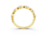 Yellow gold Five-Stone Round Moissanite Wave Band with Shared Prong Setting_9